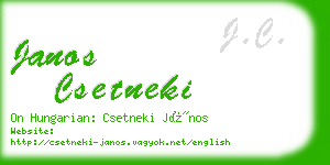 janos csetneki business card